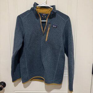 Patagonia Kids Better Sweater Teal 1/4 Zip Fleece - size XL (14)